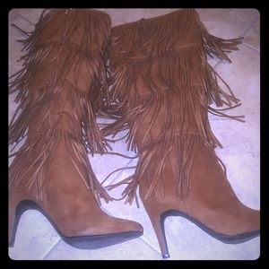 Suede BOHO Fringe Boots SIZE 7 BRAND NEW NO TAGS